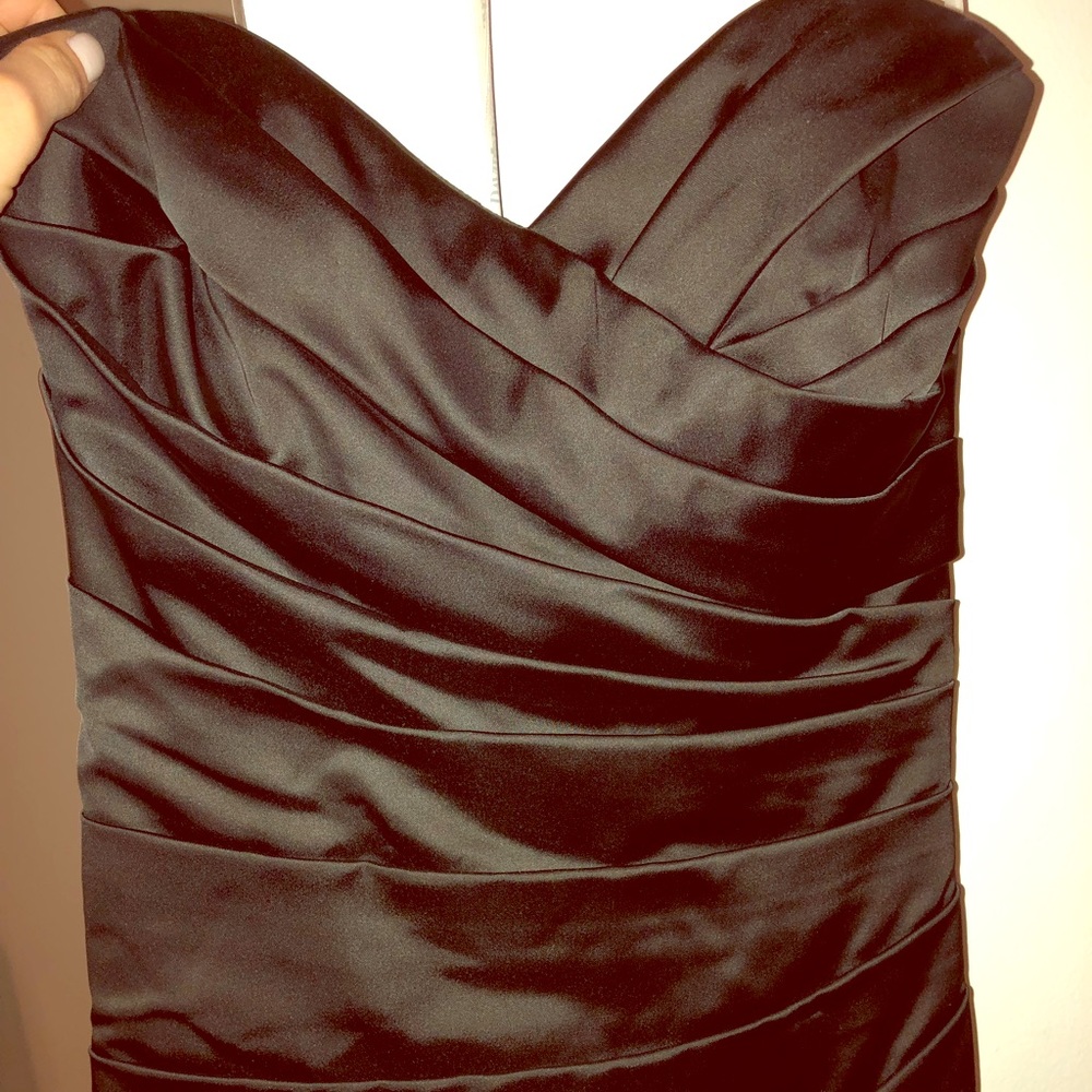 Black satin gown!